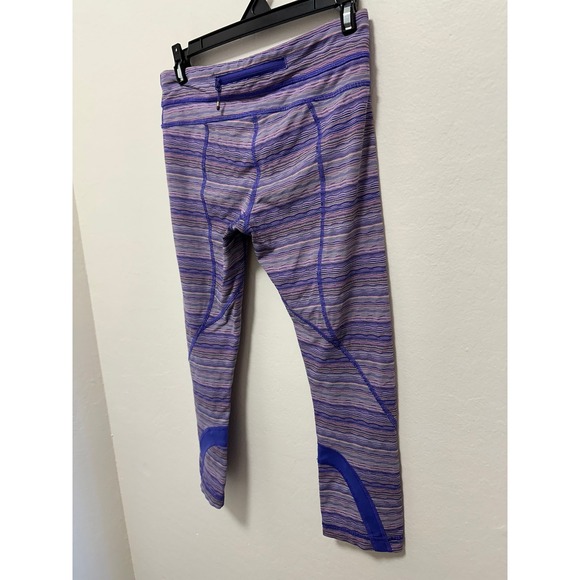 Lululemon Inspire Crop II‎ Purple Space Dye Twist Workout Leggings, Size 6 - Picture 7 of 8